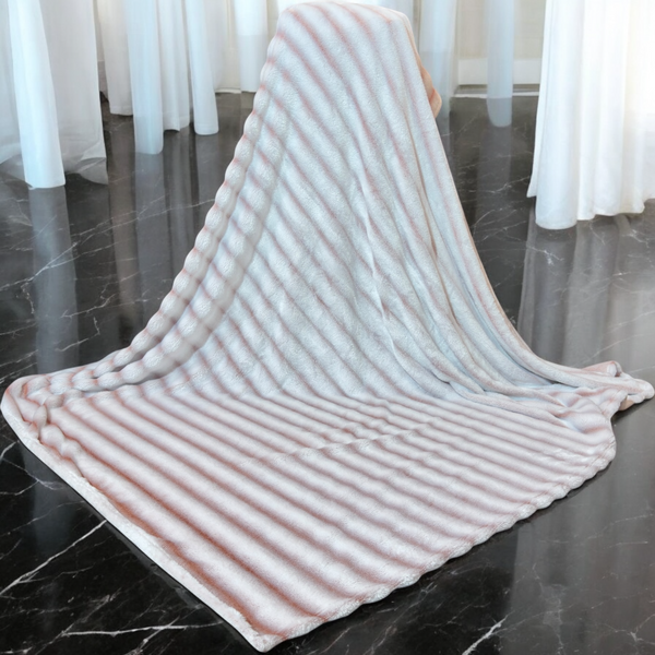Cozy Stripe Luxe Fleece Blanket (AR-409)
