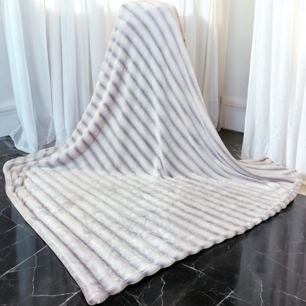 Cozy Stripe Luxe Fleece Blanket (AR-413)