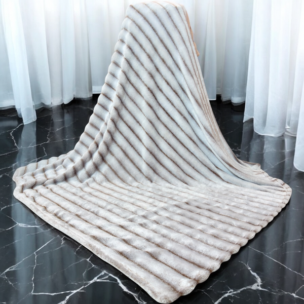 Cozy Stripe Luxe Fleece Blanket (AR-411)